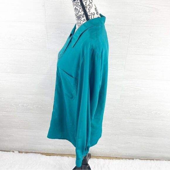 Vintage Christian Dior Chemises Dual Button Down Satin Top - Picture 5 of 6